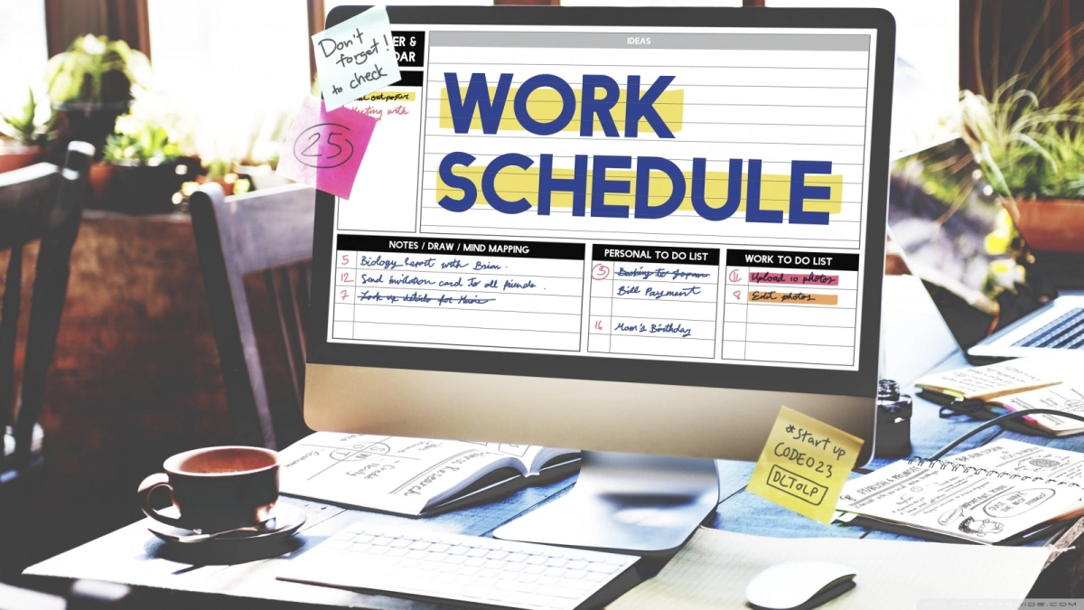 Work schedule wallpaper 1600x900